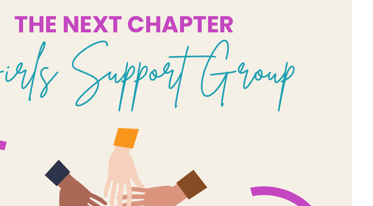 Illustration of diverse teen girls supporting each other in a therapist-led group setting